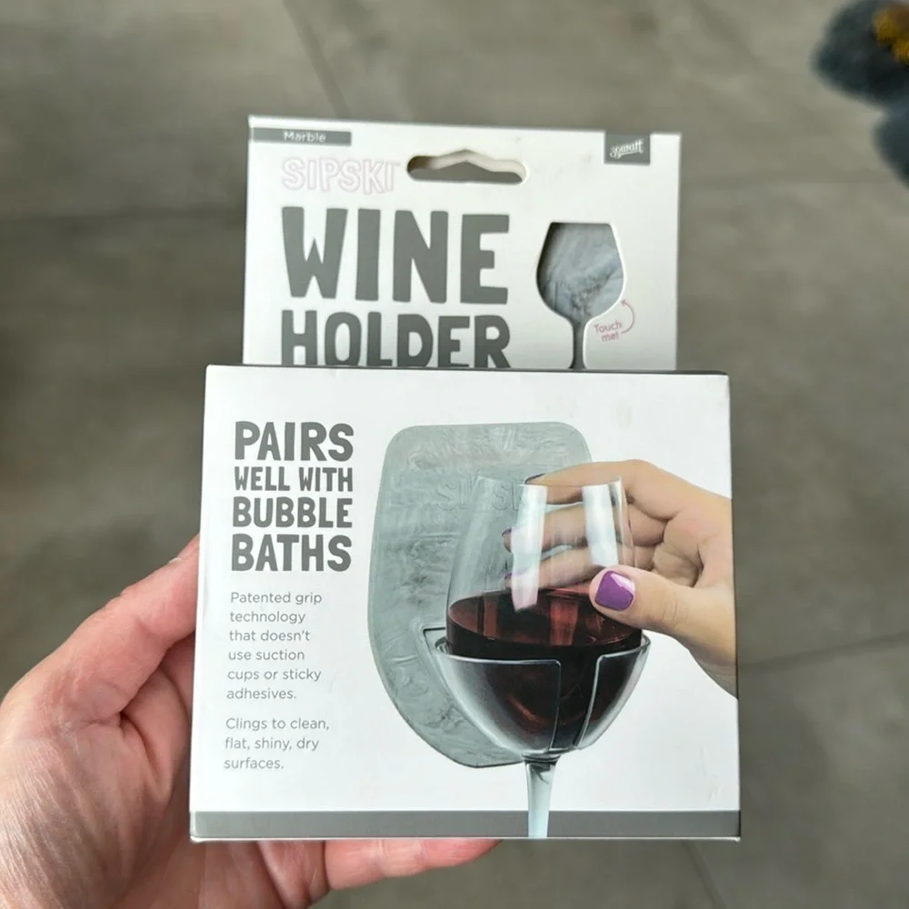 NWT Sipski silicone wine holder gray marbled color